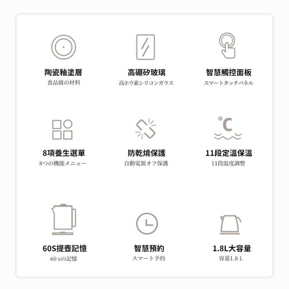 【東日家電】智慧養生壺 全自動加厚玻璃茶壺 電煮茶壺 辦公室專用多功能燉煮一體恒溫水壺 玻璃煮水壺送過濾網-細節圖3