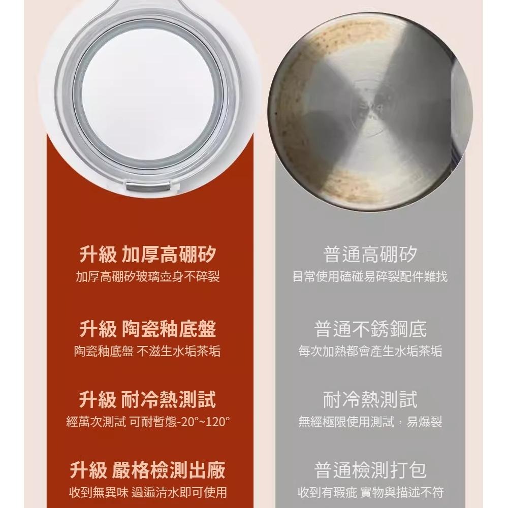 【東日家電】智慧養生壺 全自動加厚玻璃茶壺 電煮茶壺 辦公室專用多功能燉煮一體恒溫水壺 玻璃煮水壺送過濾網-細節圖6