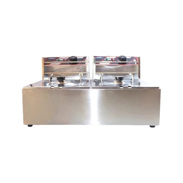 【東日家電】營業不鏽鋼電炸爐 110V 220V油炸機 商用雙杠缸12L油炸爐 電炸爐 油炸機 油炸爐 關東煮-細節圖2