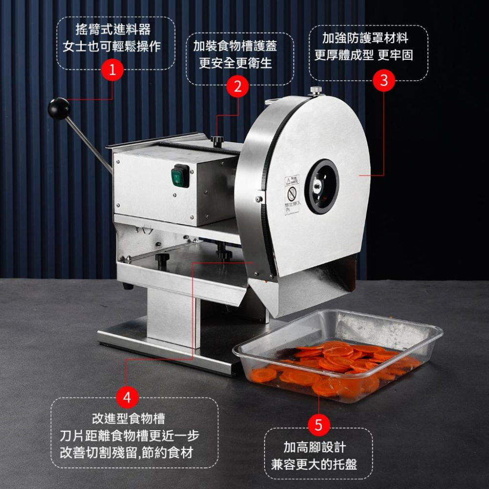 【東日家電】商用電動切肉機 切熟牛肉 年糕土豆切片機 蔬果熟肉切片機 不鏽鋼刀盤 110V刀距可調整-細節圖7