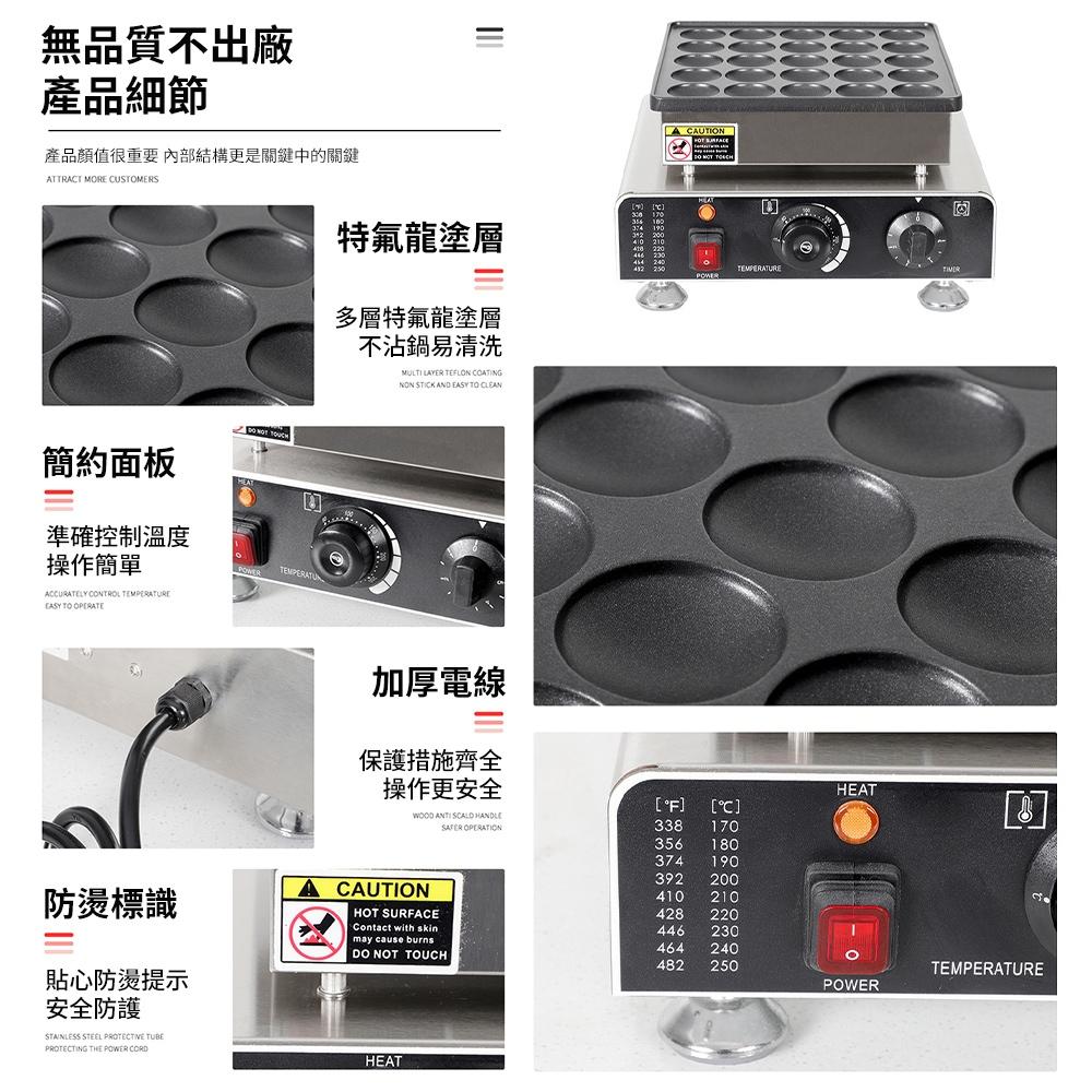 【東日家電】25孔營業用鬆餅機 110V商用小松餅機 圓形華夫餅機 華夫爐 鬆餅機 章魚燒機 章魚丸機-細節圖7