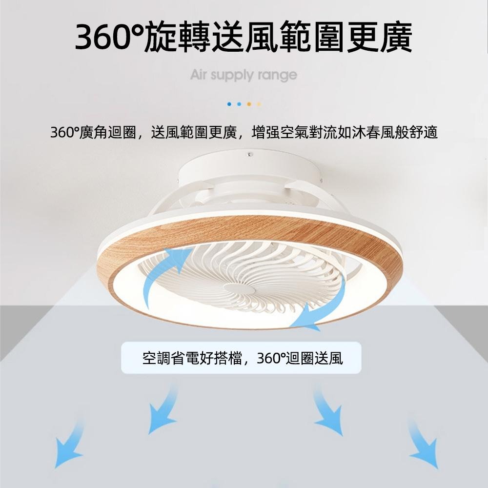 【XINGMU 興沐】風扇燈 360度搖頭吸頂吊扇燈 LED吸頂燈風扇 臥室餐廳日式木紋電風扇吊燈 變頻智慧多功能風扇-細節圖9