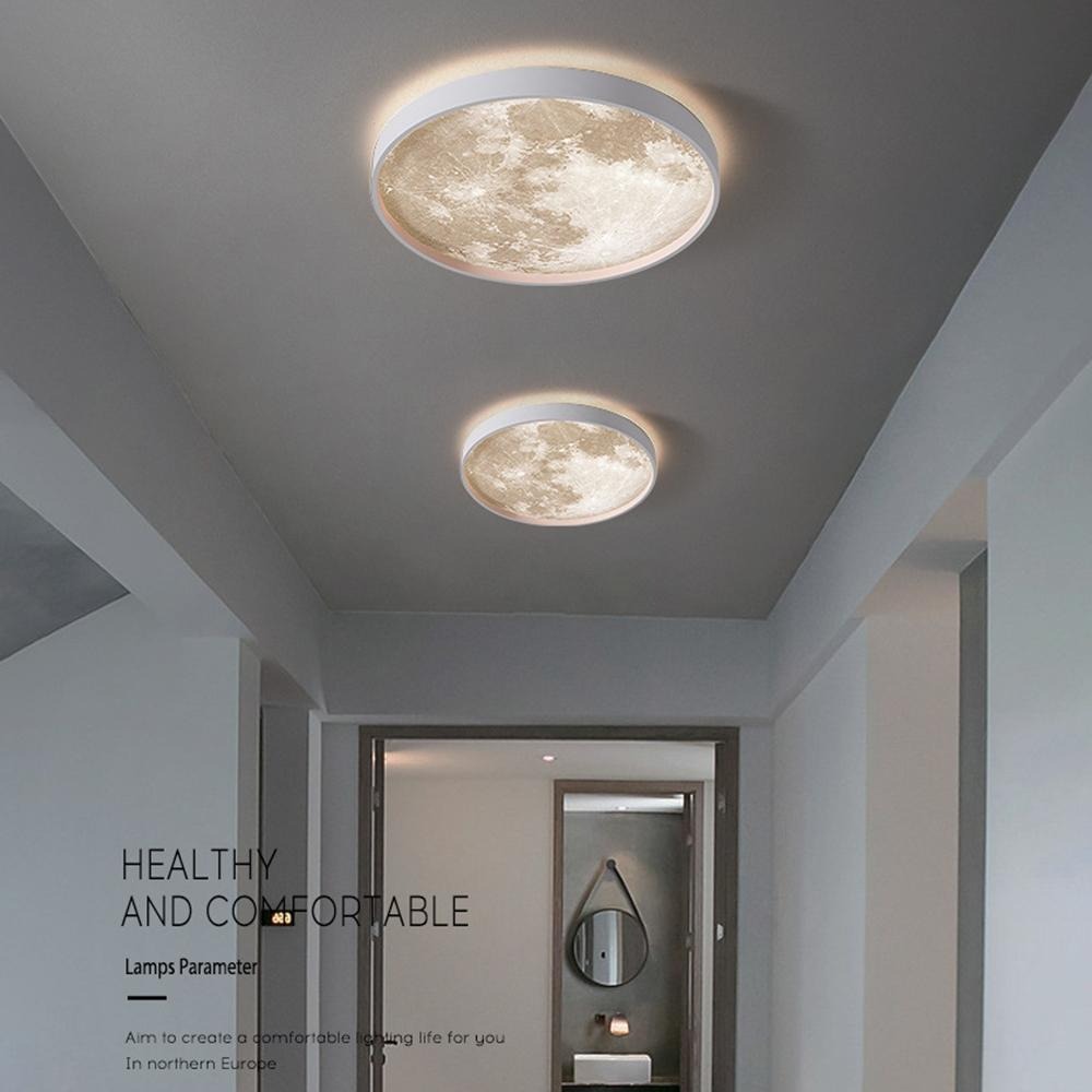 【XINGMU 興沐】led月球房吸頂燈 現代簡約臥室燈書房燈客廳燈陽台燈走廊燈過道燈 110v圓形吸頂燈-細節圖6