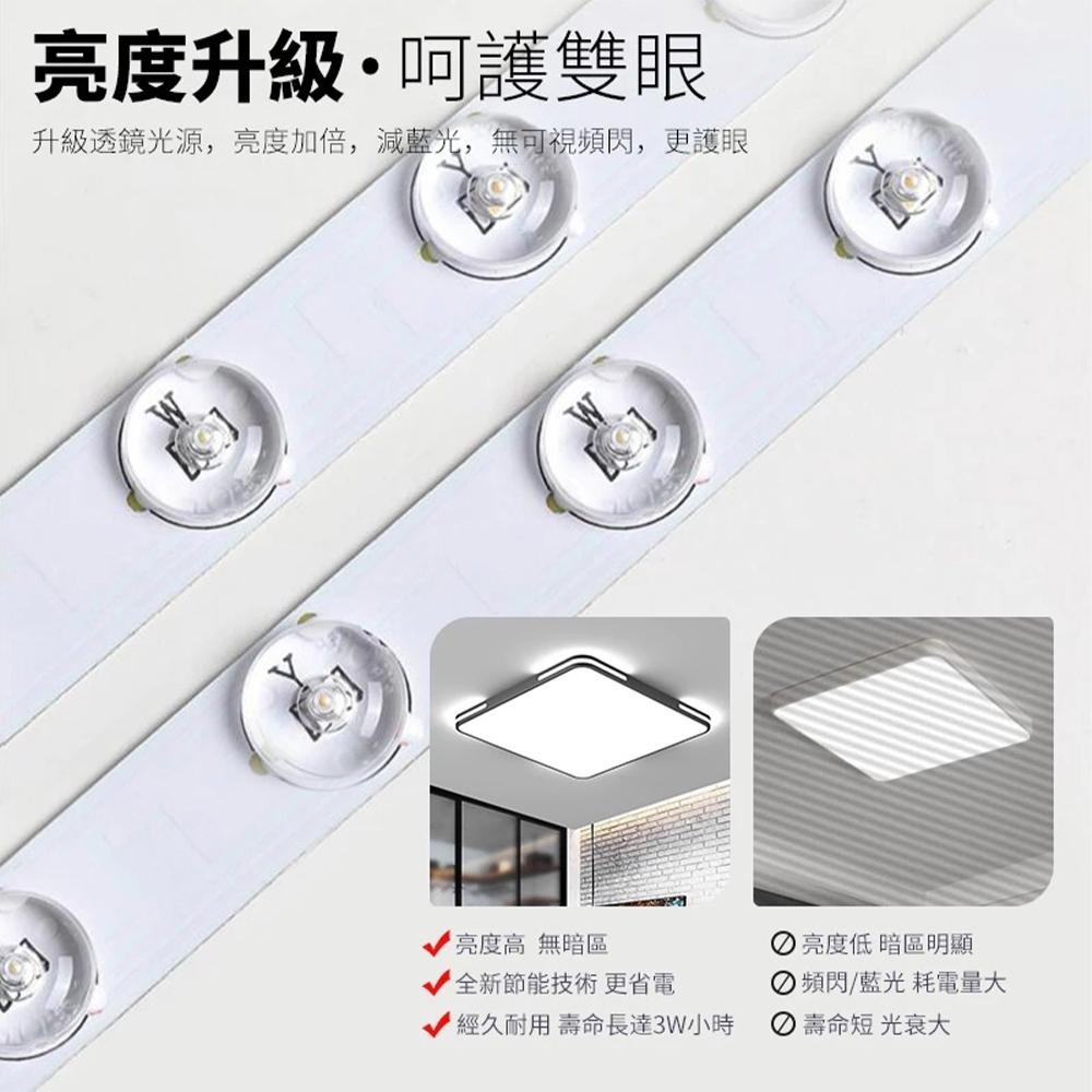 【XINGMU 興沐】臥室方形吸頂燈 超薄led吸頂燈 北歐簡約現代家用陽台主臥室燈 房間燈  無極三色調光 110v-細節圖7