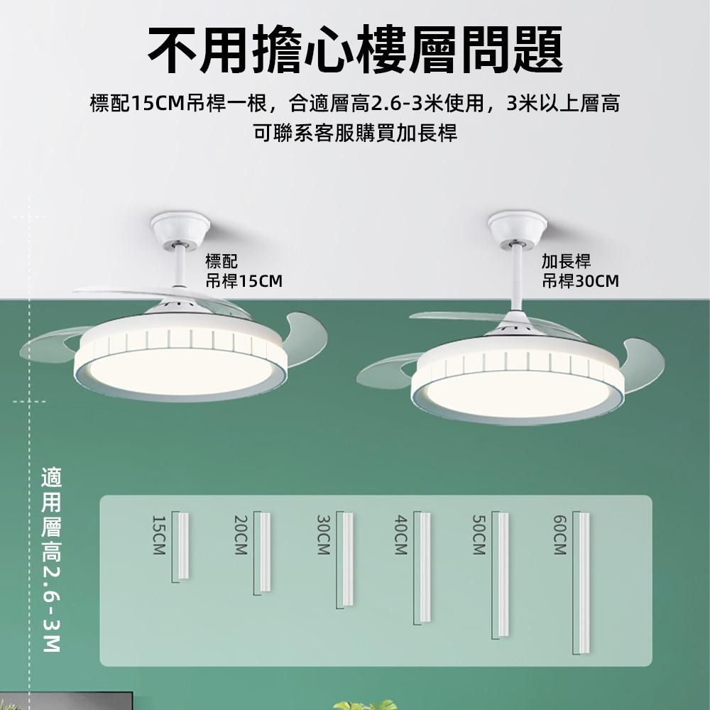 【XINGMU 興沐】48吋奶油風隱形吊扇燈 客廳臥室餐廳吊led風扇燈 現代簡約家用智慧吸頂風扇燈 dc變頻吊扇燈-細節圖9