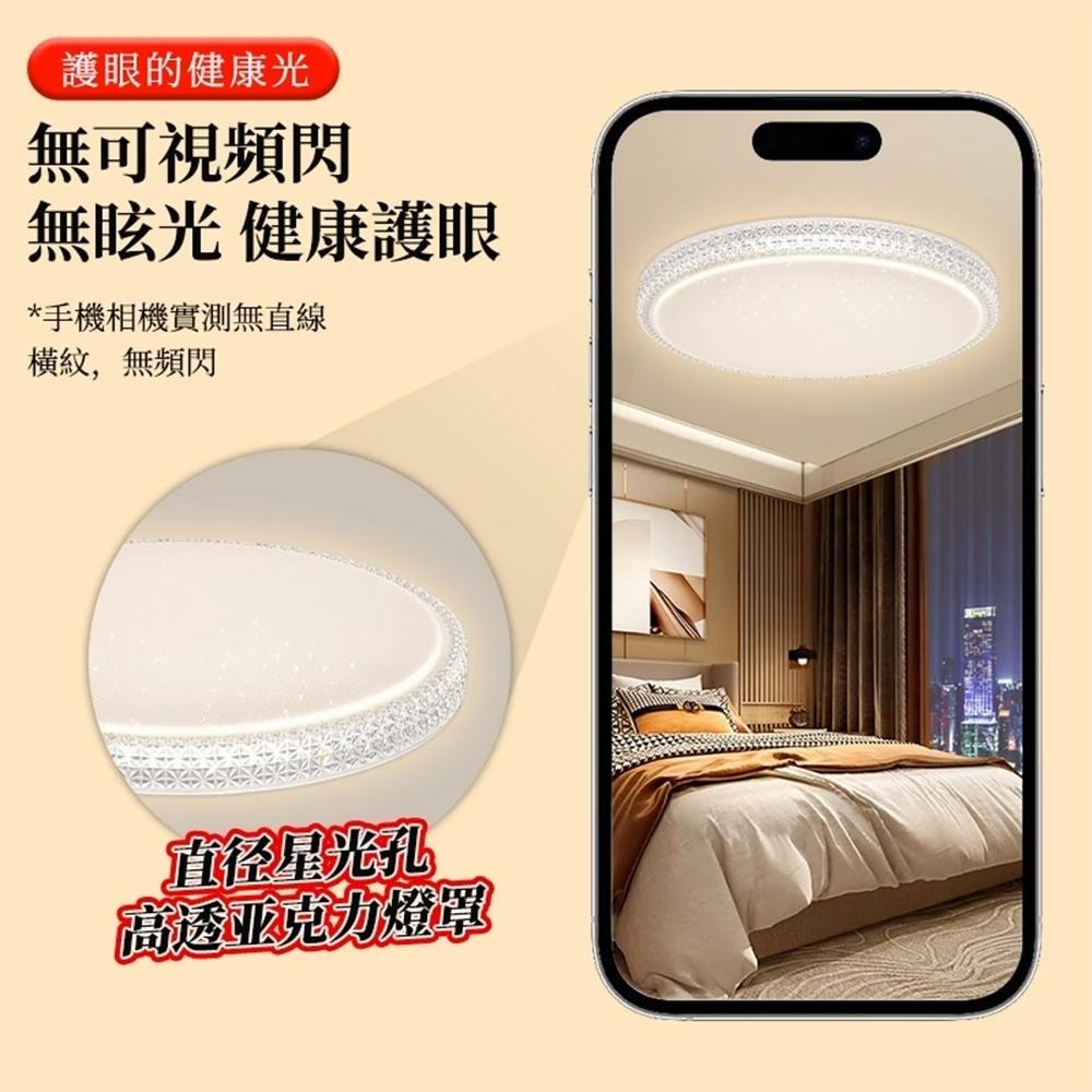 【XINGMU 興沐】新款超薄臥室餐廳智能吸頂燈 客廳燈 現代簡約led吸頂燈 圓形吸頂燈 走廊燈 陽台燈 附帶遙控器-細節圖7