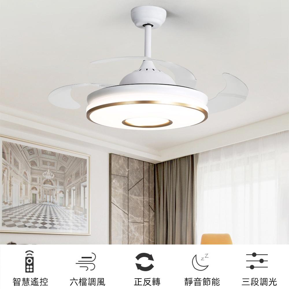 【XINGMU 興沐】吊扇燈 隱形風扇燈 餐廳客廳吊燈風扇 家用吸頂燈 智慧定時風扇燈 六檔大風力DC靜音變頻循環扇-細節圖3