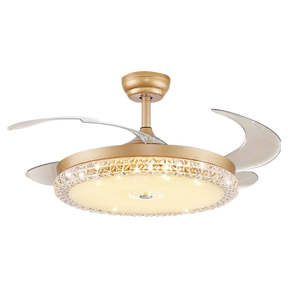 【XINGMU 興沐】輕奢水晶隱形吊扇燈 led吸頂風扇燈 餐廳客廳循環扇 48吋120W吊燈風扇 靜音電風扇 變頻風扇-細節圖2