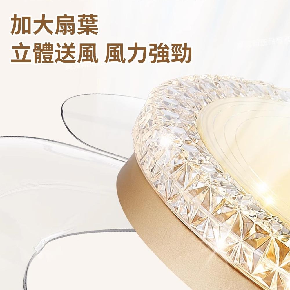 【XINGMU 興沐】輕奢水晶隱形吊扇燈 led吸頂風扇燈 餐廳客廳循環扇 48吋120W吊燈風扇 靜音電風扇 變頻風扇-細節圖8