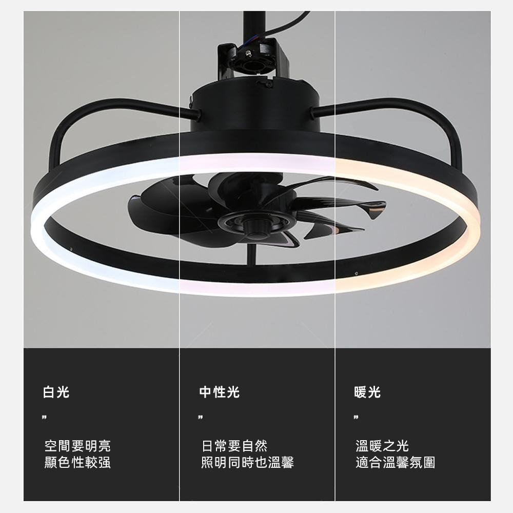 【XINGMU 興沐】工業風隱形吊扇燈 led吸頂燈風扇燈 臥室靜音循環扇 天花板壁掛扇 六檔大風力 變頻省電 無極調光-細節圖5