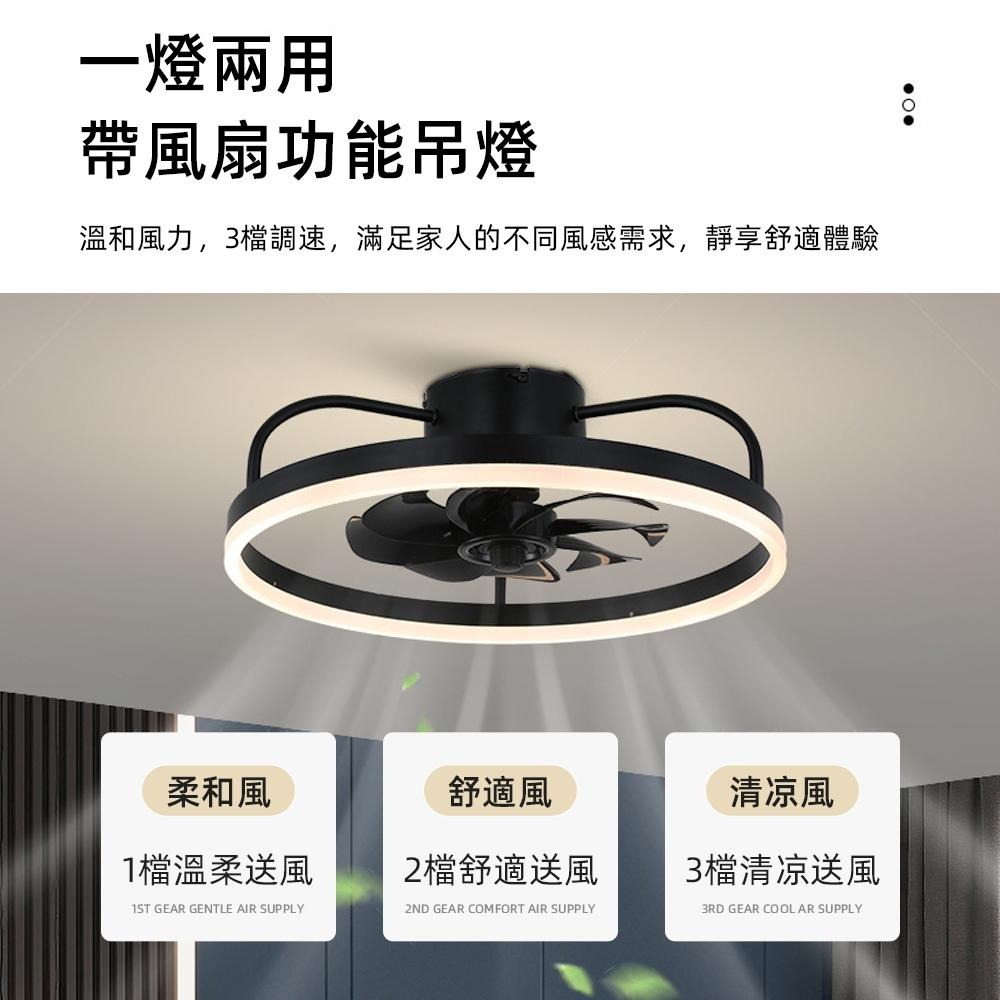 【XINGMU 興沐】工業風隱形吊扇燈 led吸頂燈風扇燈 臥室靜音循環扇 天花板壁掛扇 六檔大風力 變頻省電 無極調光-細節圖6
