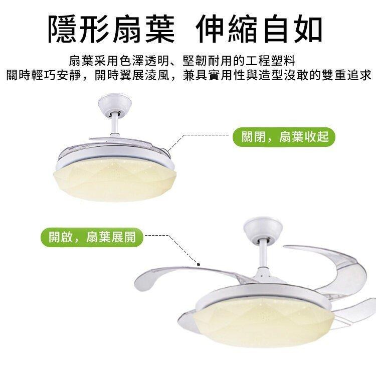 【XINGMU 興沐】吊扇燈 滿天星隱形風扇燈 led吊扇吊燈 dc變頻循環扇 靜音電風扇 遙控風扇 120W大風力超亮-細節圖4