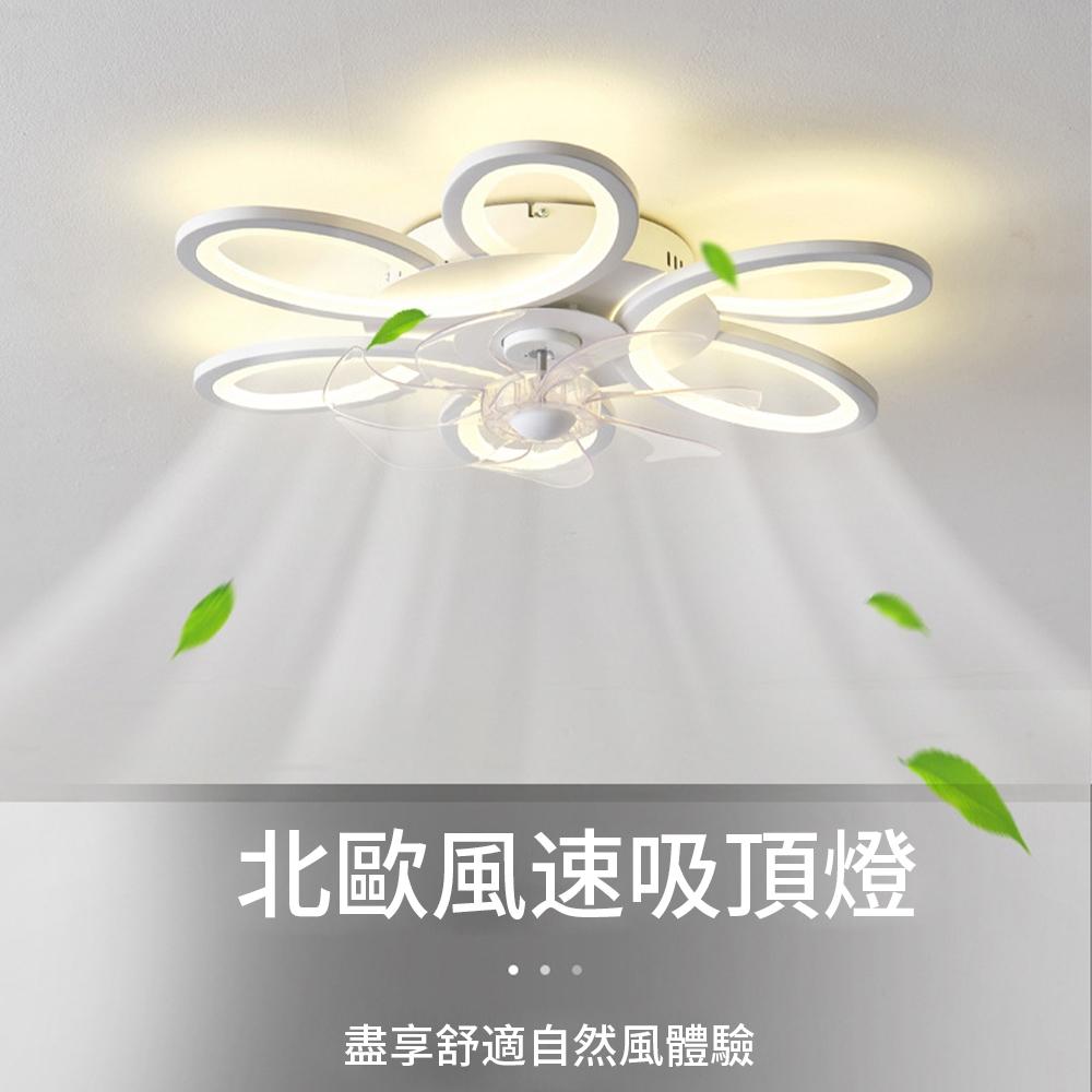【XINGMU 興沐】風扇燈 吸頂簡約吊扇燈 創意花朵led吸頂燈風扇 家用吊燈一體靜音電風扇吸頂燈 臥室超薄吸頂電扇燈-細節圖3