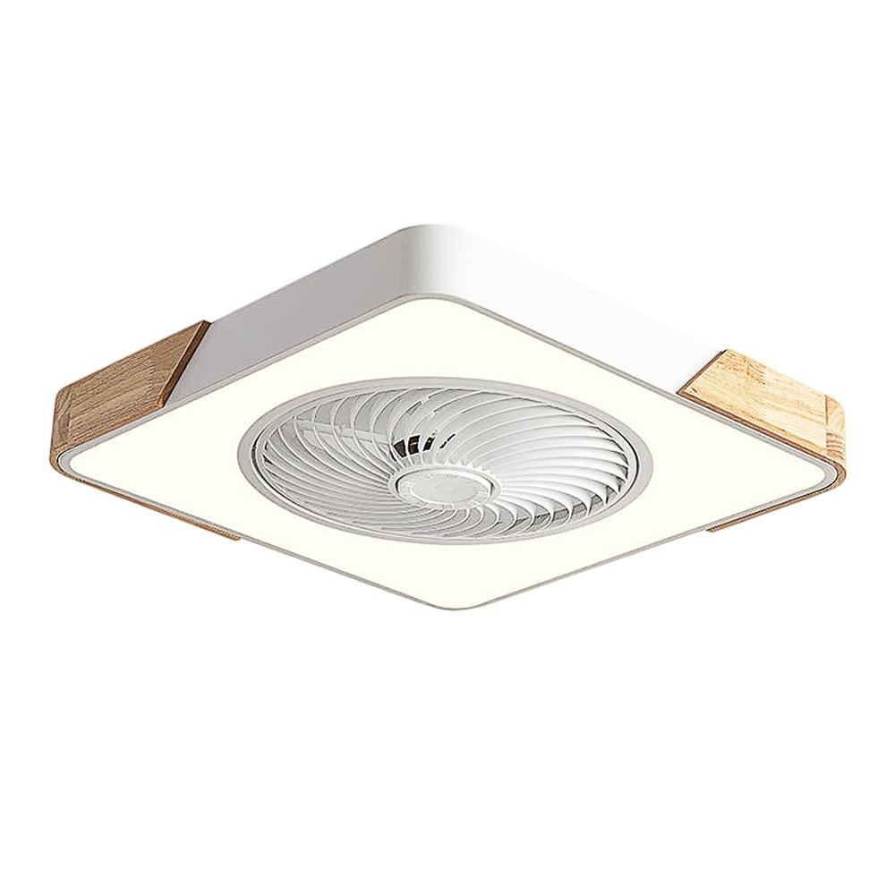 【XINGMU 興沐】馬卡龍臥室吸頂風扇燈 110v北歐隱形正方形漸變實木 導風輪吊扇燈 dc智慧風扇 可旋轉吊扇-細節圖2