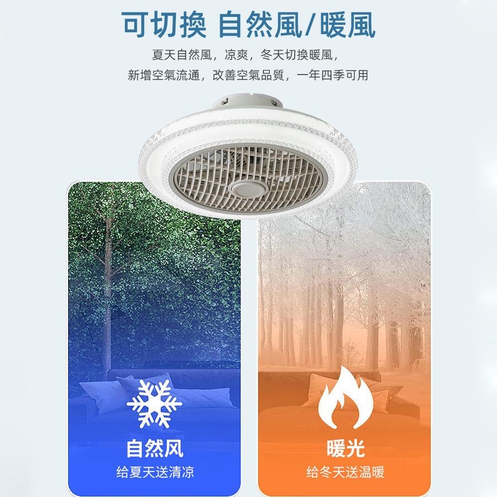【XINGMU 興沐】隱形冷暖風扇燈 臥室led吊扇燈 多功能智慧電扇燈 新品壁掛暖風機 暖氣扇取暖燈 雙層冷暖風扇燈-細節圖4