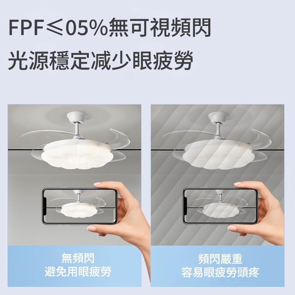 【XINGMU 興沐】48吋隱形吊扇燈 奶油風花朵風扇燈 客廳吊燈風扇吊扇 家用led吸頂燈風扇 輕奢變頻靜音電風扇燈-細節圖6