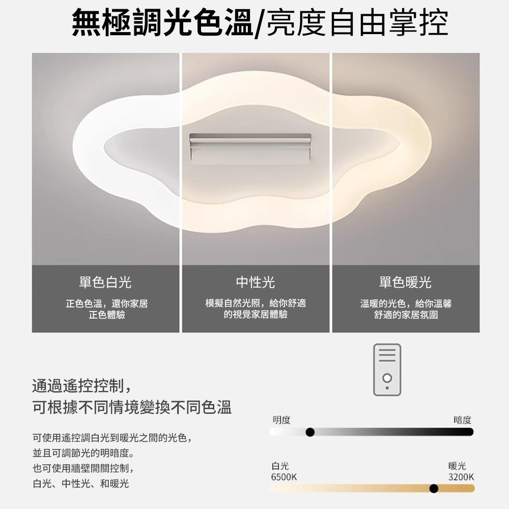 【XINGMU 興沐】奶油風無葉風扇燈 吸頂燈循環扇臥室燈 全光譜護眼燈 雙滾輪風扇 現代簡約仿雲彩風扇燈 靜音風扇-細節圖5