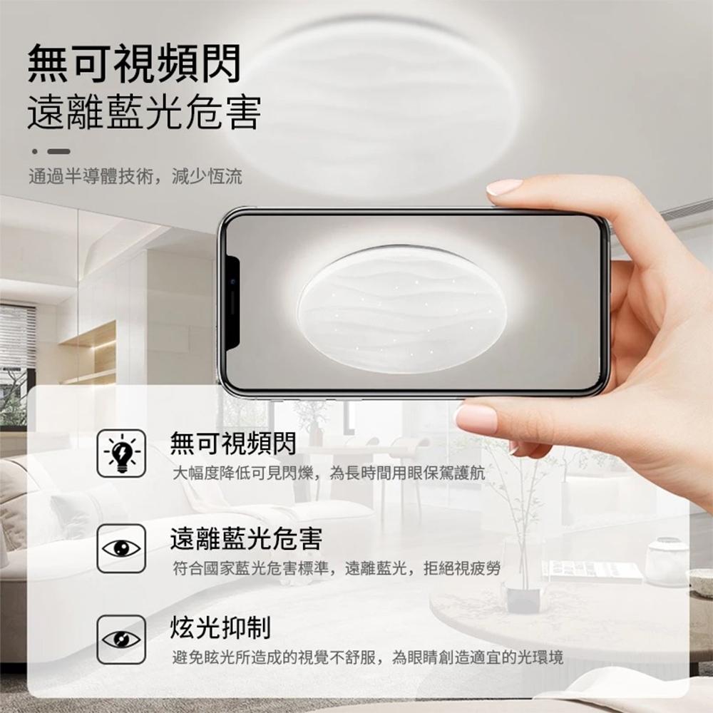 【XINGMU 興沐】吸頂燈 臥室圓形吸頂燈 星空水波紋吸頂燈 現代簡約意式臥室吸頂燈 房間衣帽間吸頂燈 走廊燈 陽台燈-細節圖4