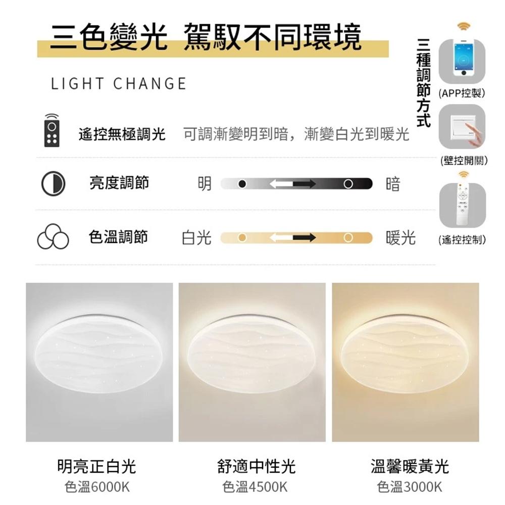 【XINGMU 興沐】吸頂燈 臥室圓形吸頂燈 星空水波紋吸頂燈 現代簡約意式臥室吸頂燈 房間衣帽間吸頂燈 走廊燈 陽台燈-細節圖5