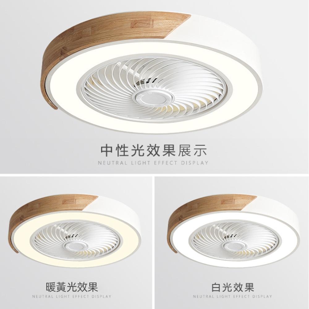 【XINGMU 興沐】原木風扇燈 led吸頂燈 簡約現代帶電風扇吊燈 靜音臥室燈 餐廳燈 dc變頻六檔風速 電扇燈-細節圖3