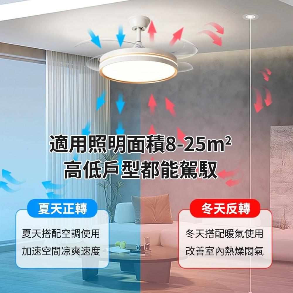 【XINGMU 興沐】新款42/48隱形吊扇燈 吸頂風扇燈全光譜 大氣燈餐吊燈 靜音吊扇變 頻省電大風力-細節圖4