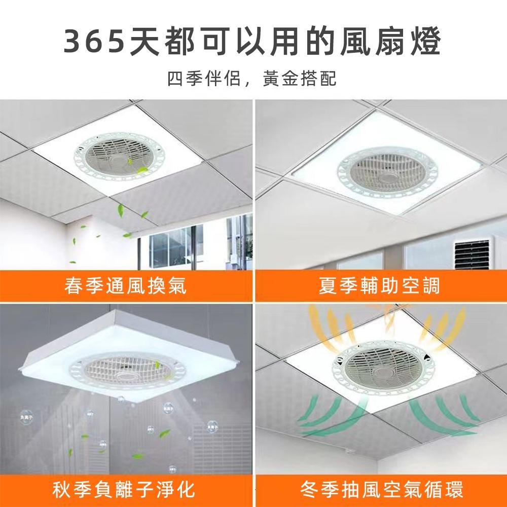 【XINGMU 興沐】輕剛架風扇燈天花板循環扇led吸頂燈 靜音風扇燈 60×60嵌入式隱形面板燈 輕鋼架燈風扇 電扇燈-細節圖7