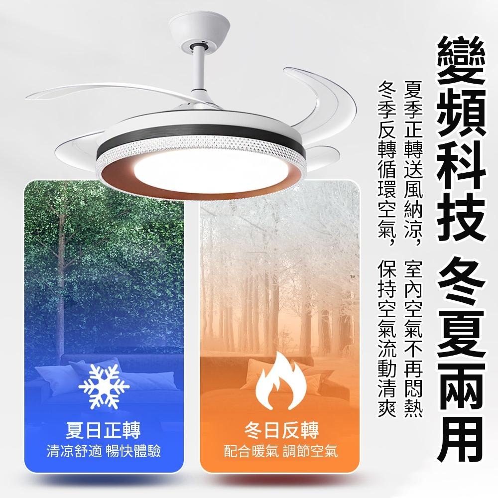 【XINGMU 興沐】48吋新款隱形吊扇燈 輕奢客廳餐廳現代簡約吊燈 六檔大風力電扇燈 led風扇燈 智慧循環扇電風扇燈-細節圖9