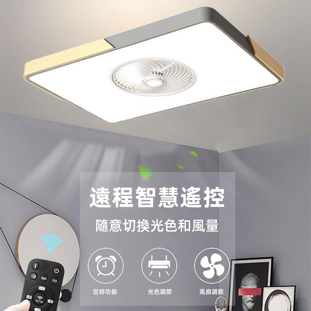 【XINGMU 興沐】薄款馬卡龍吸頂風扇燈 經典北歐客廳燈 餐廳燈 木紋智慧變頻風扇燈 原木電扇燈 多功能吊扇燈-細節圖3