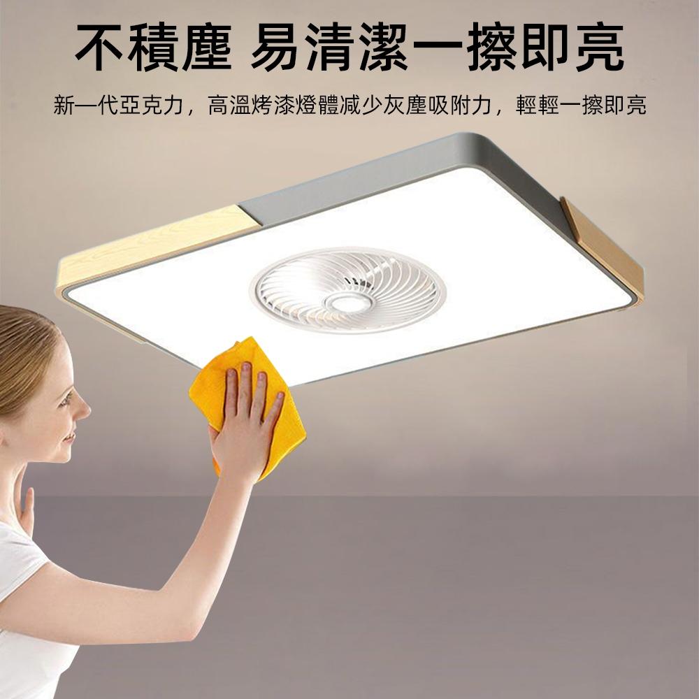 【XINGMU 興沐】薄款馬卡龍吸頂風扇燈 經典北歐客廳燈 餐廳燈 木紋智慧變頻風扇燈 原木電扇燈 多功能吊扇燈-細節圖4