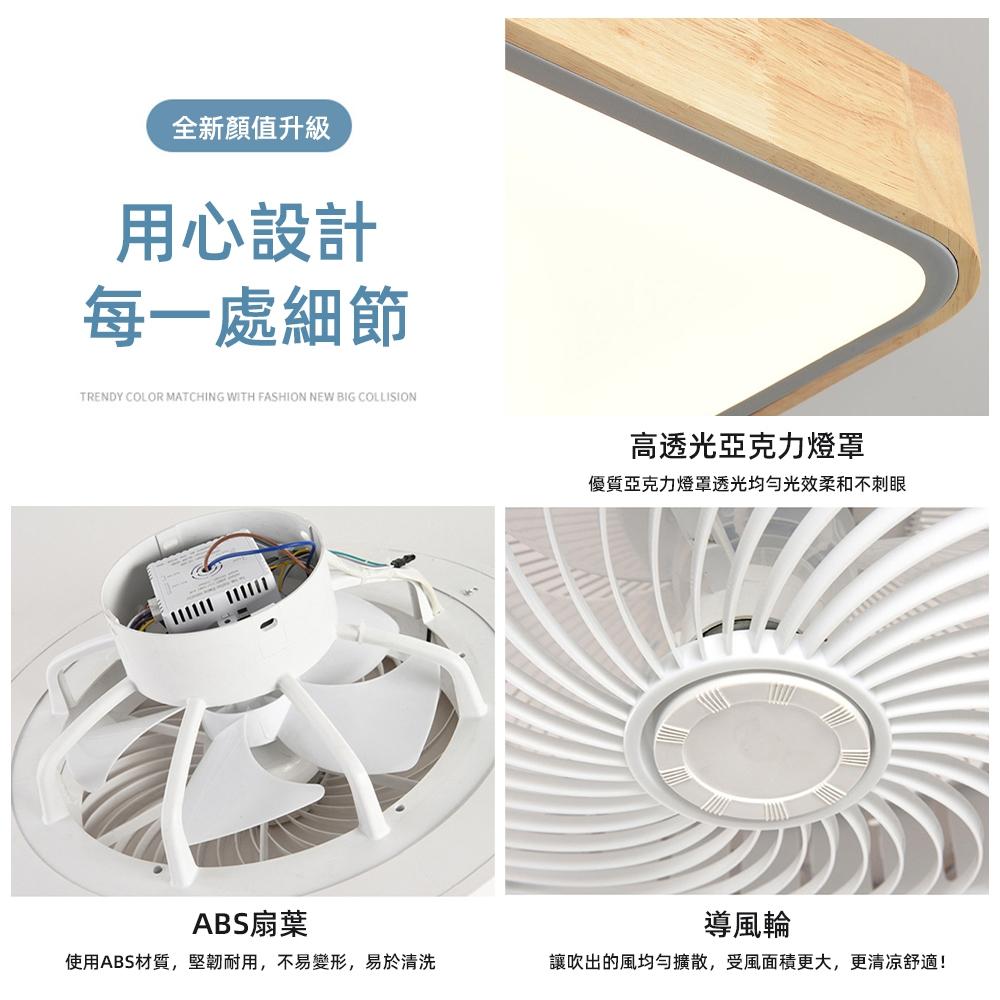 【XINGMU 興沐】薄款馬卡龍吸頂風扇燈 經典北歐客廳燈 餐廳燈 木紋智慧變頻風扇燈 原木電扇燈 多功能吊扇燈-細節圖8
