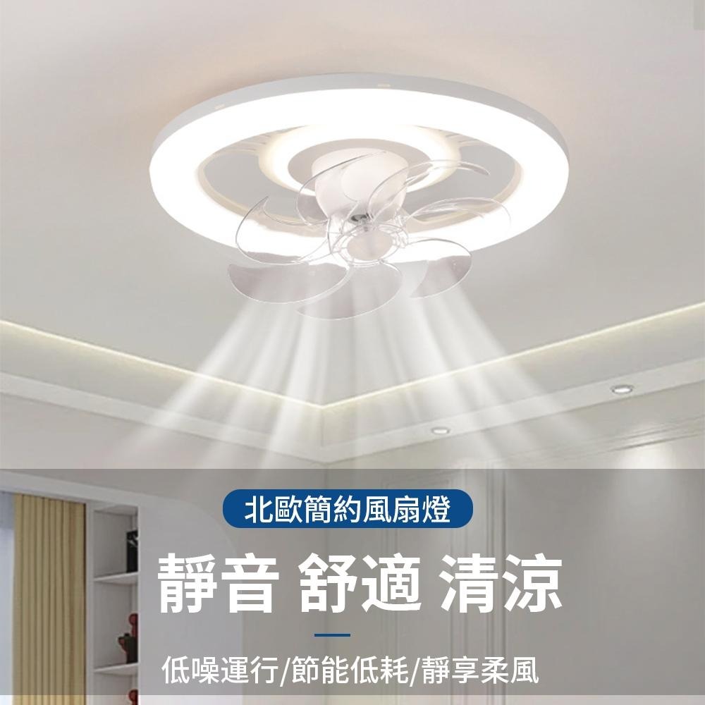 【XINGMU 興沐】風扇燈 廣角搖頭吊扇燈 新款家用led燈吸頂風扇 極簡臥室隱形燈扇一體 110V低噪音電風扇吊燈-細節圖3