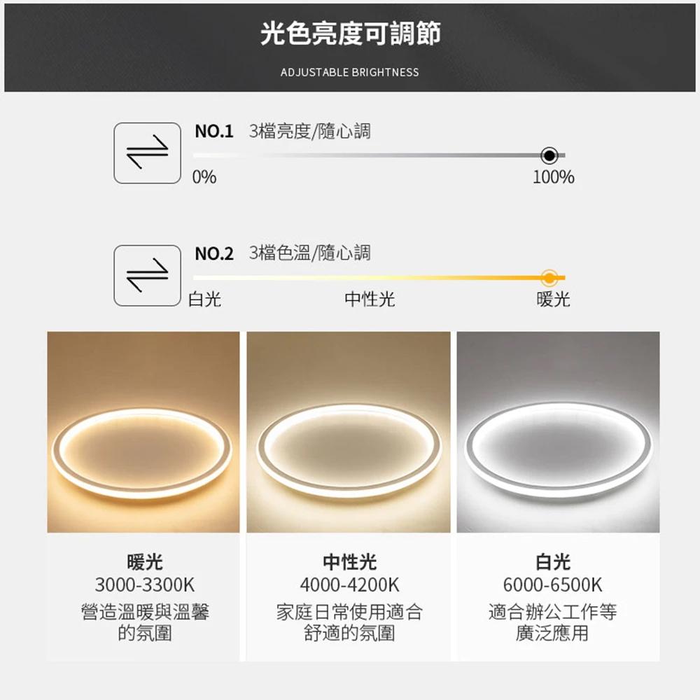 【XINGMU 興沐】吸頂燈 圓形臥室吸頂燈 led燈簡約現現代房間家用房間客廳燈 吸頂燈 無極調光 走廊燈 陽台燈-細節圖7