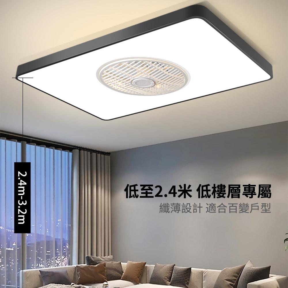 【XINGMU 興沐】客廳吸頂led吊扇燈 長方形平板風扇燈 家用led燈 室內照明燈 循環扇電風扇 智慧144W燈具-細節圖4