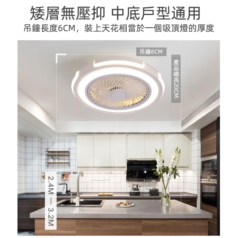 【XINGMU 興沐】新款超薄吸頂風扇燈 臥室吊扇燈 餐廳燈 現代簡約家用隱形風扇燈 燈扇一體吊燈 無極調光-細節圖4