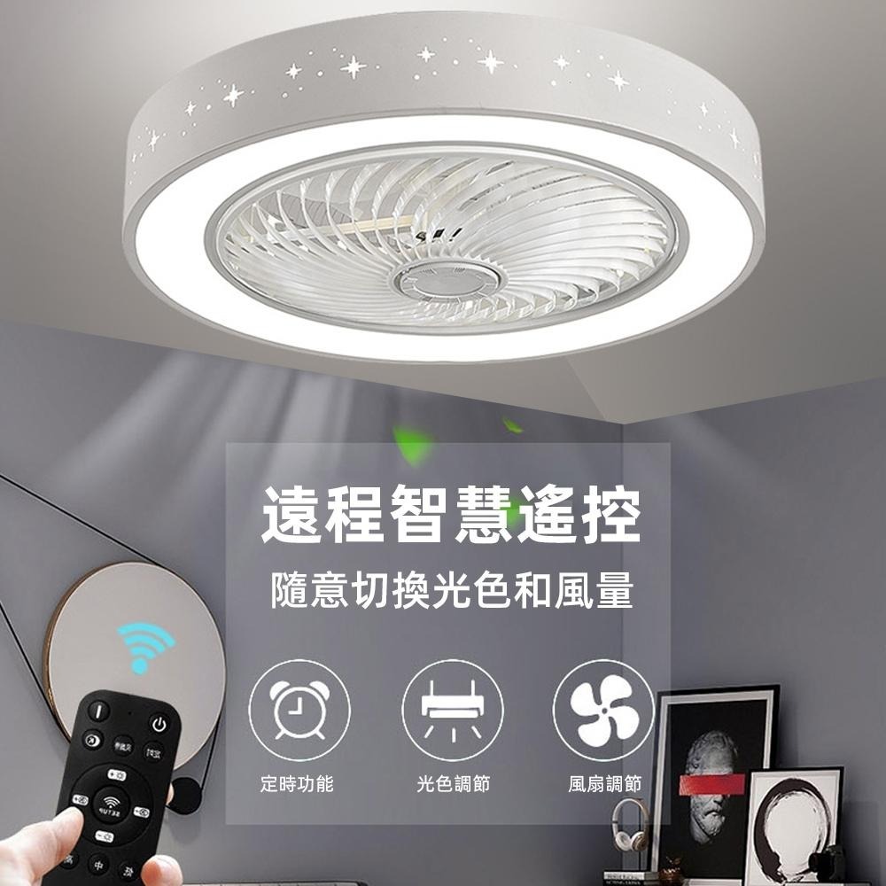 【XINGMU 興沐】風扇燈 臥室吸頂吊扇燈 家用LED吸頂燈風扇 簡約繁星壁掛電扇燈 靜音電風扇吊燈 DC省電六檔風速-細節圖3