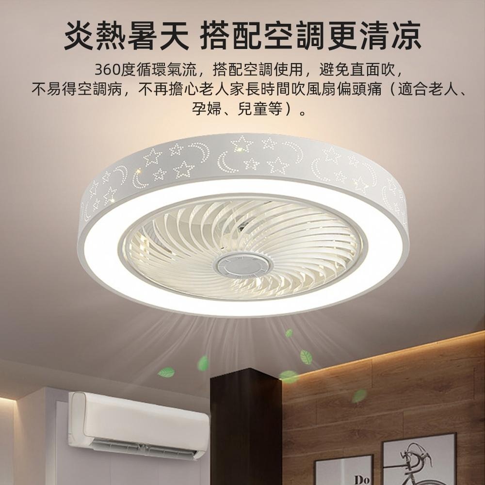 【XINGMU 興沐】風扇燈 臥室吸頂吊扇燈 家用LED吸頂燈風扇 簡約繁星壁掛電扇燈 靜音電風扇吊燈 DC省電六檔風速-細節圖5