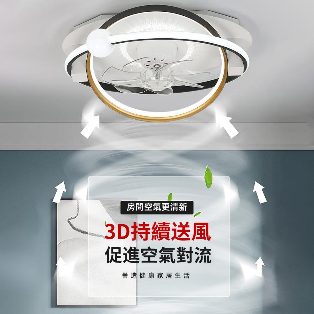 【XINGMU 興沐】新款臥室搖頭led風扇燈 吸頂造型吊扇燈 簡約現代餐廳書房變頻一體電扇燈 網紅吸頂燈扇 輕奢百搭燈-細節圖4