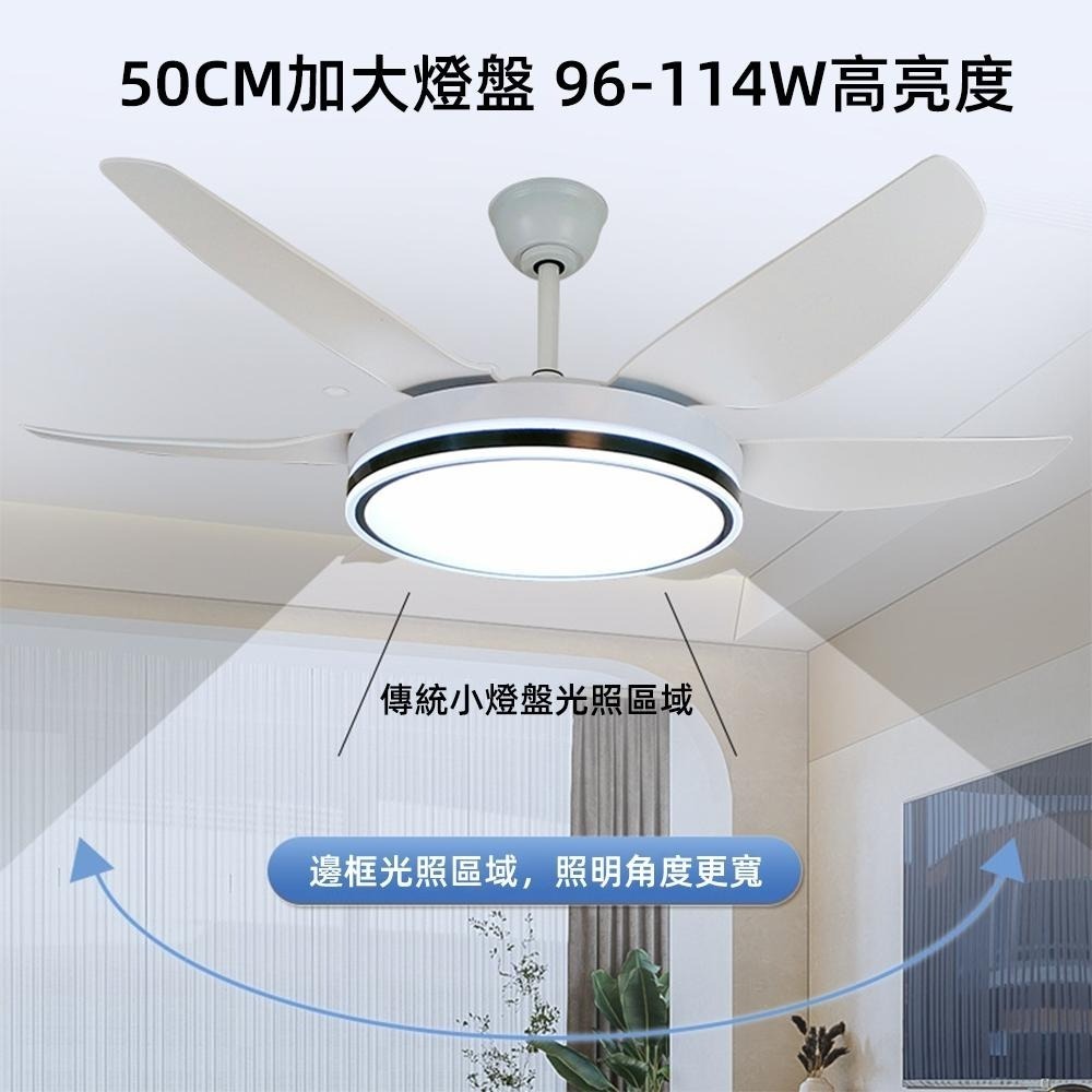 【XINGMU 興沐】52吋復古傳統工業大風力風扇燈 餐廳客廳臥室家用變頻吸頂燈 大空間專用吊扇燈 120W超亮 隱形扇-細節圖3