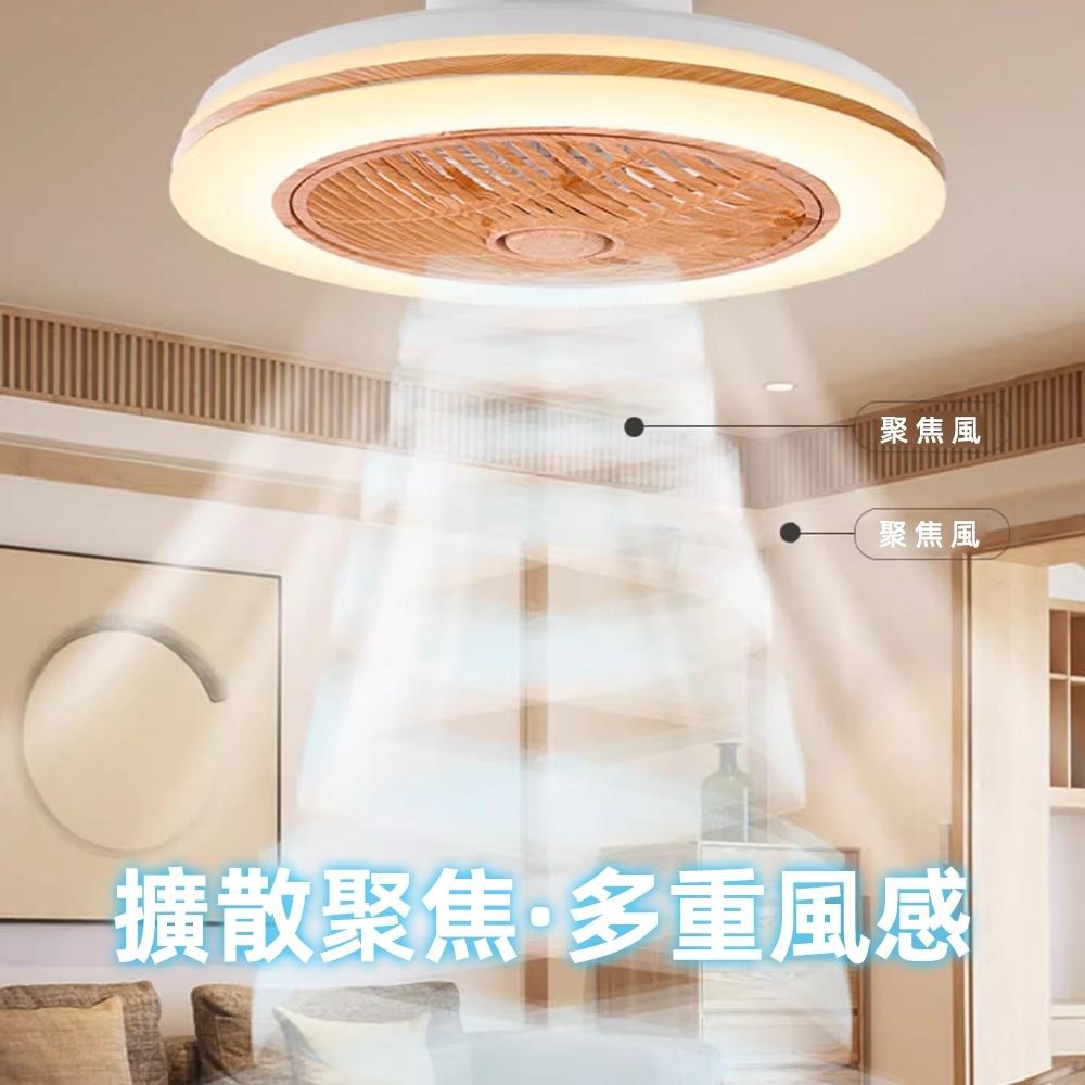 【XINGMU 興沐】風扇燈 臥室吊扇燈 LED吸頂燈 原木色隱形電風扇吊燈 臥室現代超薄吸頂電風扇 靜音風扇 無極調光-細節圖7