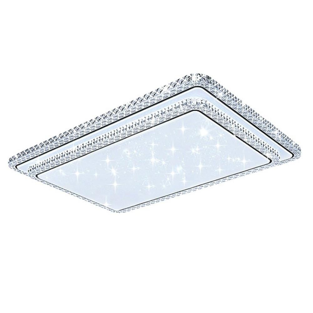 【XINGMU 興沐】吸頂燈 客廳長方形吸頂燈 120W輕奢水晶雙層滿天星led吸頂燈 書房全光譜護眼燈 臥室燈具可遙控-細節圖2