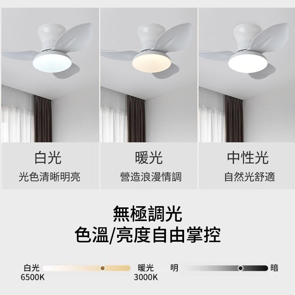 【Suwoo舒窩】吊扇燈25吋 北歐餐廳吸頂風扇燈 臥室led吊燈 低樓層電扇 客廳家用變頻電風扇 小型靜音 app遙控-細節圖4