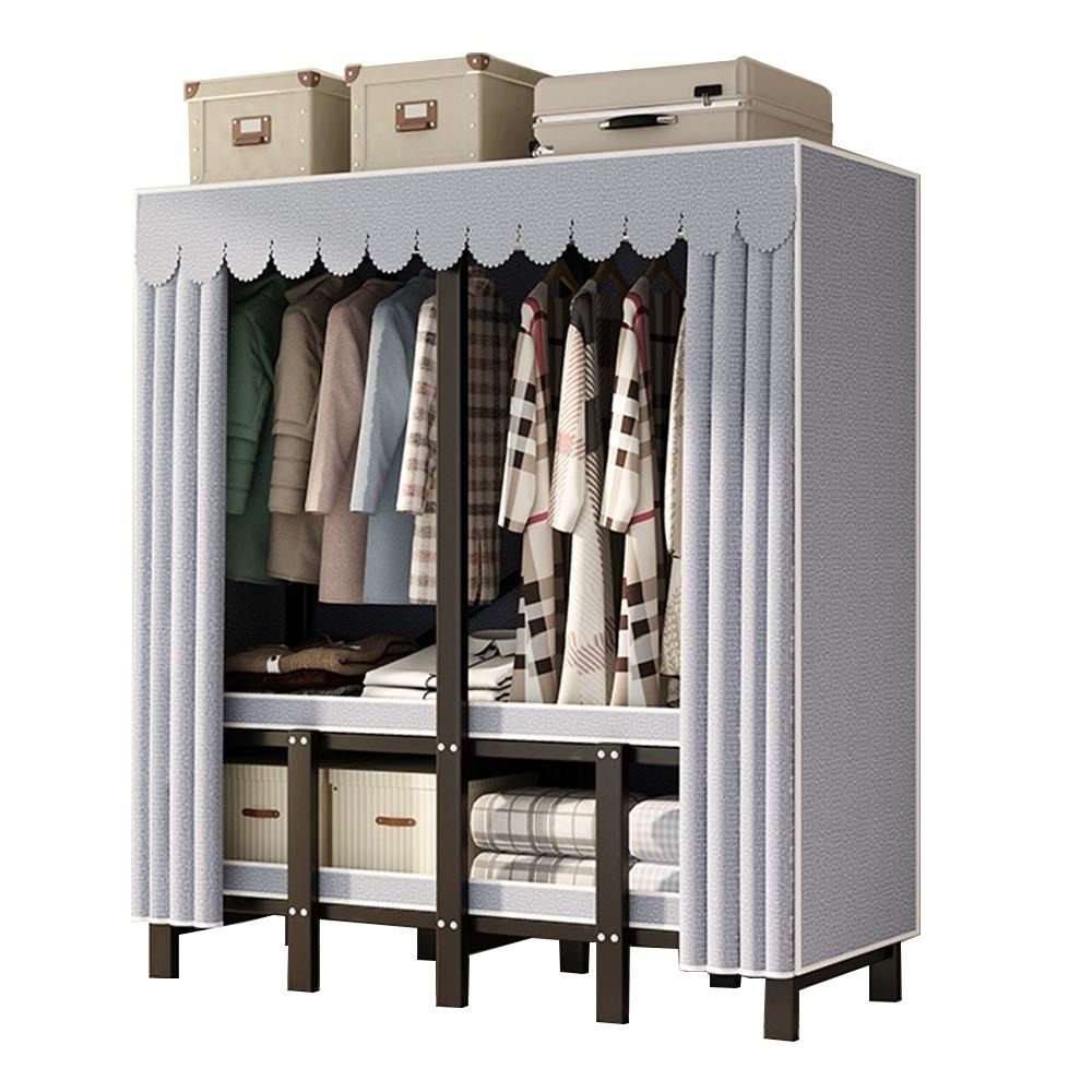 【現貨一日達】衣櫥 布衣櫃 簡約衣櫥 摺疊衣櫃 免安裝衣櫃 臥室衣櫃 衣服收納櫃 現貨速出 免運 台灣保固-細節圖2