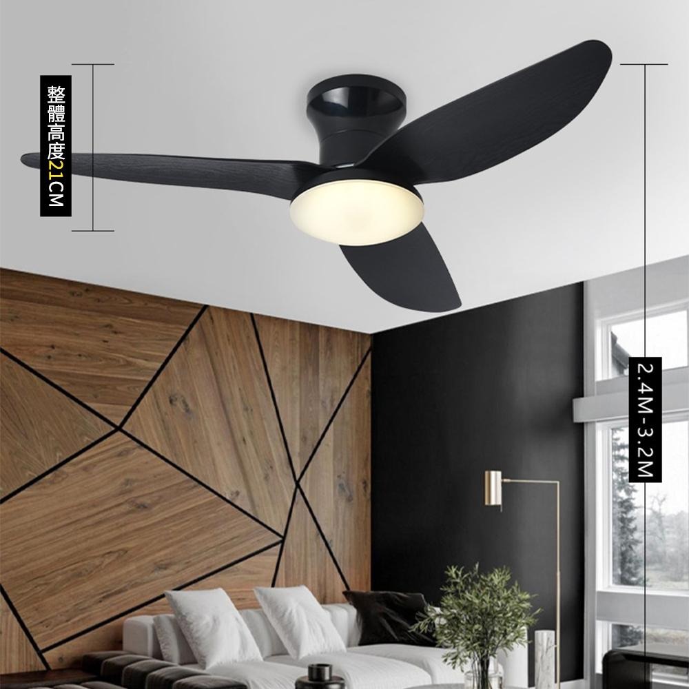 【Suwoo舒窩】25吋吊扇燈 北歐餐廳吸頂風扇燈 低樓層風扇燈 LED吊扇燈 變頻電風扇 app遙控 定時靜音 吸頂燈-細節圖3