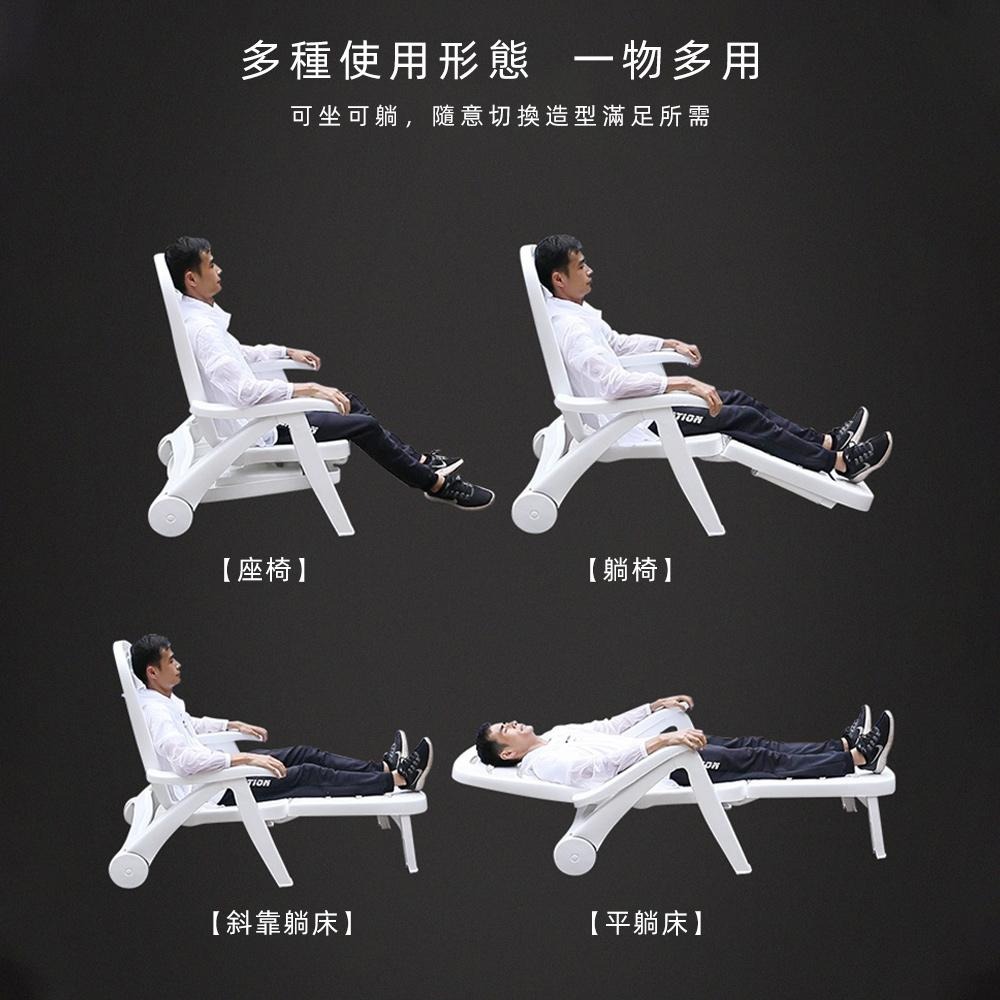 【SUWOO 舒窩】戶外沙灘椅 休閒摺疊躺椅 加厚塑膠椅 水上樂園游泳池躺椅 可躺可坐 海灘椅 躺椅摺疊椅-細節圖4