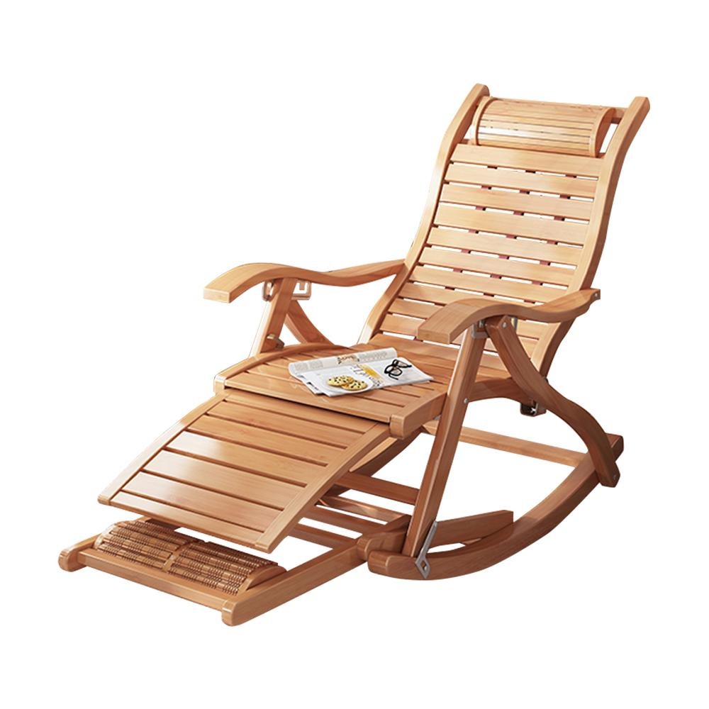 【SUWOO 舒窩】現貨一日達 搖搖椅 老人躺椅 午睡椅 家用摺疊椅 休閒老人午睡椅 摺疊躺椅 夏季涼椅 舒適單人椅-細節圖2