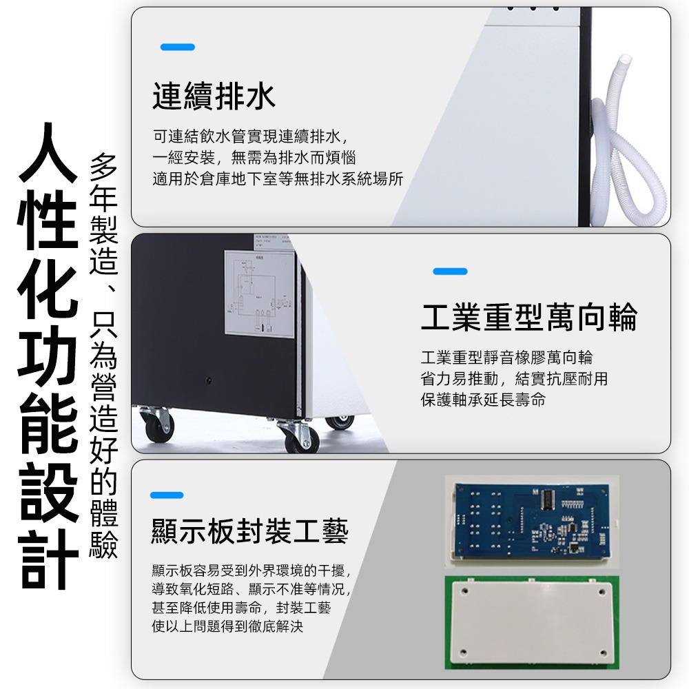 60L工業除濕機 大功率商用除濕器 倉庫廠房地下室適用 智慧自動除霜 連續排水-細節圖11