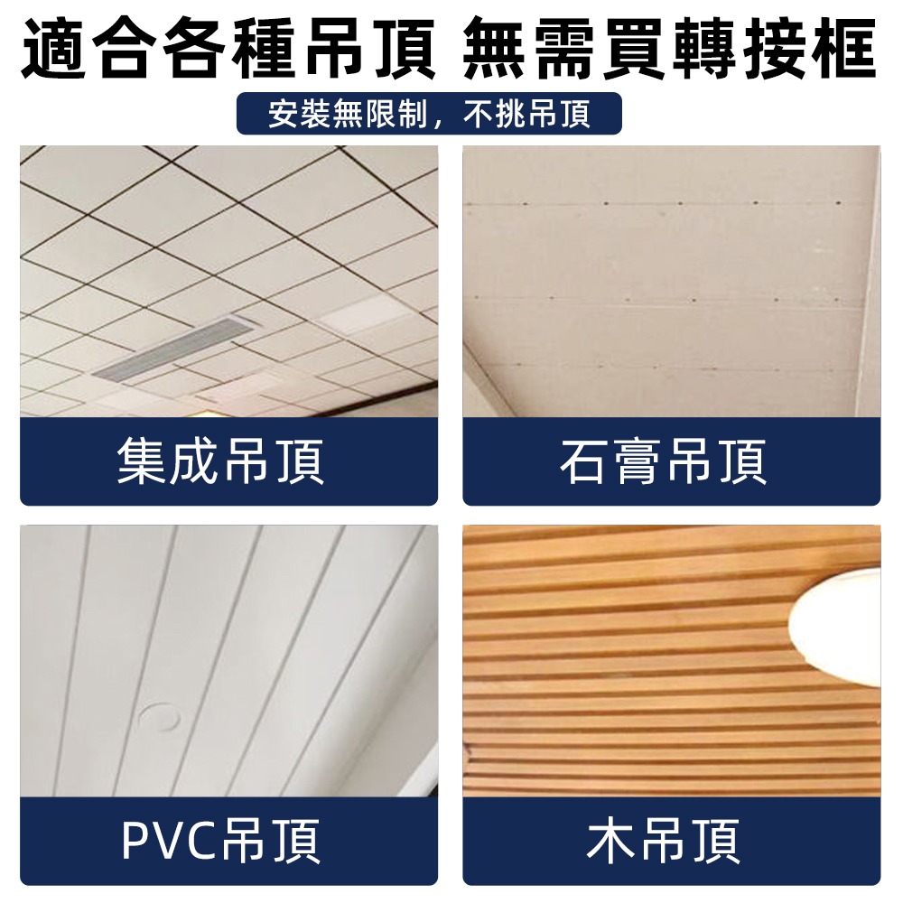 風暖浴霸 遙控款一體機 3秒速熱 浴室取暖照明換氣多功能 可替換傳統燈泡浴霸 適用多種吊頂-細節圖9