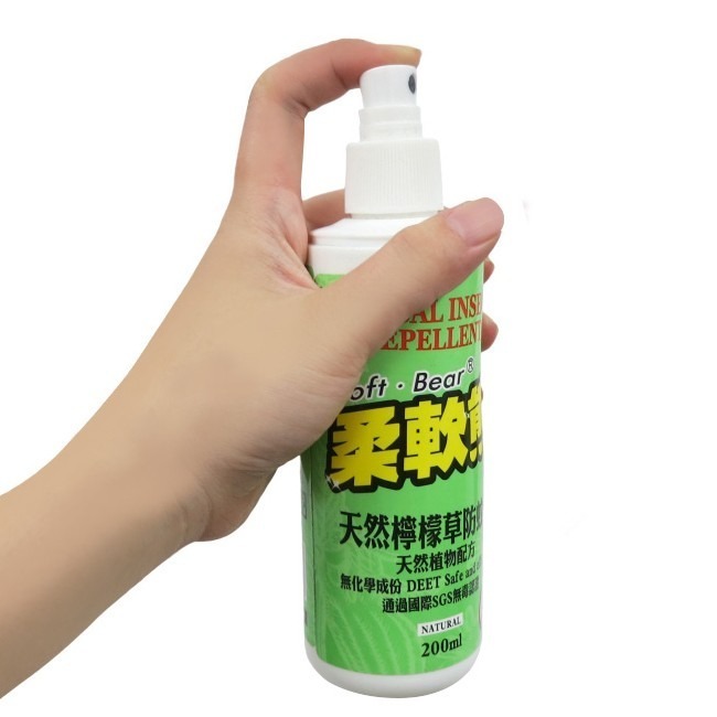 柔軟熊  檸檬草/土肉桂防蚊液 200ml/罐 SIN6321 蚊蟲 小黑蚊 蟑螂 螞蟻 防蚊 防蚊液-細節圖4