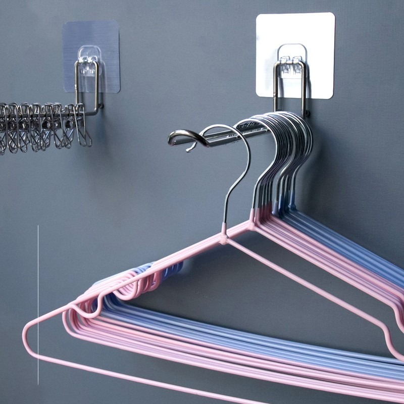 無痕壁貼不鏽鋼衣架收納架 SIN6257 衣架整理架 衣夾整理架 收納架-細節圖5