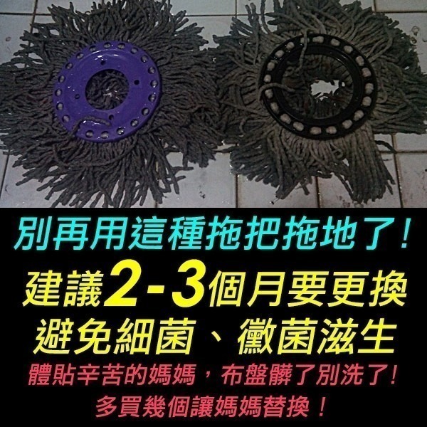 【6入組】 旋轉拖把通用替換拖把頭 旋轉拖把 38公分升級版 通用布盤 拖把頭 布盤《6入組》-細節圖11